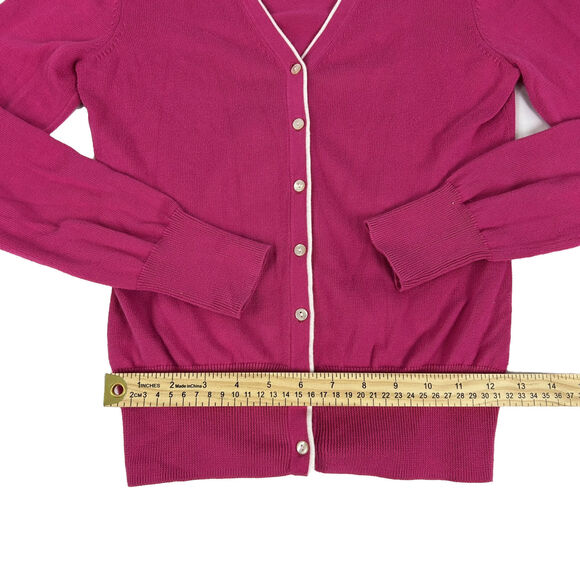 Brooks Brothers 346 100% Supima Cotton Cardigan Sweater x-Small Barbie Pink - Picture 5 of 8
